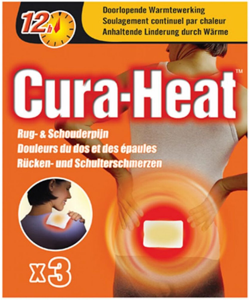 Cura Heat Rug En Schouderpijn - 3 x 3 stuks - Voordeelverpakking