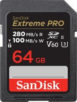 Carte SD SanDisk Pro 64 Go V60 UHS-II 280/100 Mo/s