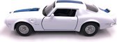 Pontiac Firebird (Wit/Blauw) (10 cm) 1/34 Welly Nex {Modelauto - Schaalmodel - Modelauto - Miniatuurauto - Miniatuur autos}
