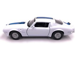 Pontiac Firebird (Wit/Blauw) (10 cm) 1/34 Welly Nex {Modelauto - Schaalmodel - Modelauto - Miniatuurauto - Miniatuur autos}