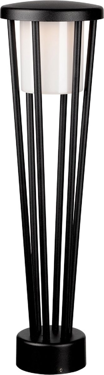 Milou tuinpaal met 7W geïntegreerde LED, 782 lumen, 3000K warmwit licht, IP65 waterdicht, zwart aluminium, 500 mm hoog