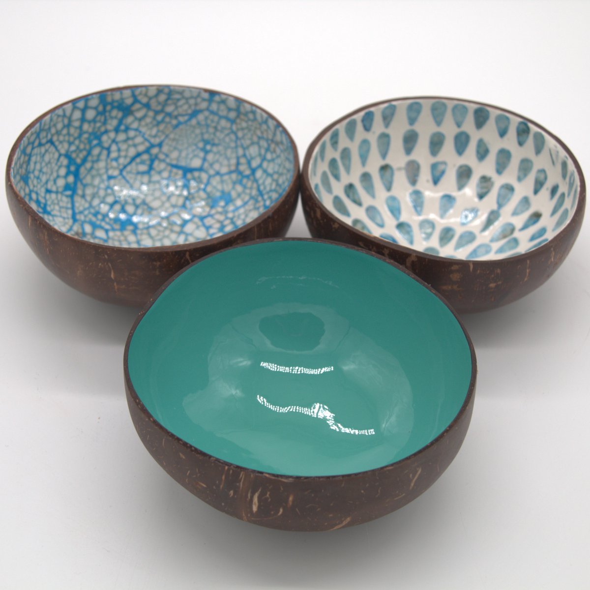 Set van 3 Kokosnootkommen – Cocohana Giftset – Inclusief Geschenkverpakking – Origineel Kerstcadeau voor Haar – Handgemaakte Bowls voor Ontbijt, Snacks en Decoratie – Perfect voor Feestdagen of Verjaardag