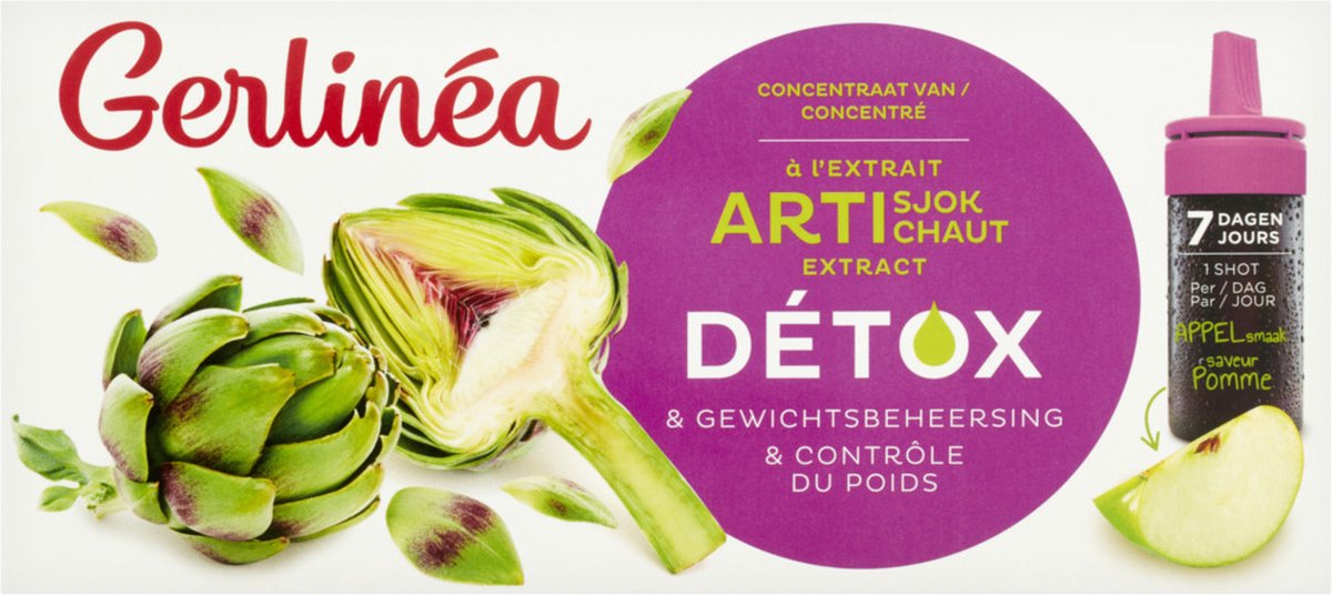 Goedkoopste Gerlinéa Detox Shot ArtisjokDetox Shot Artisjok met appelsmaak (7x10ml