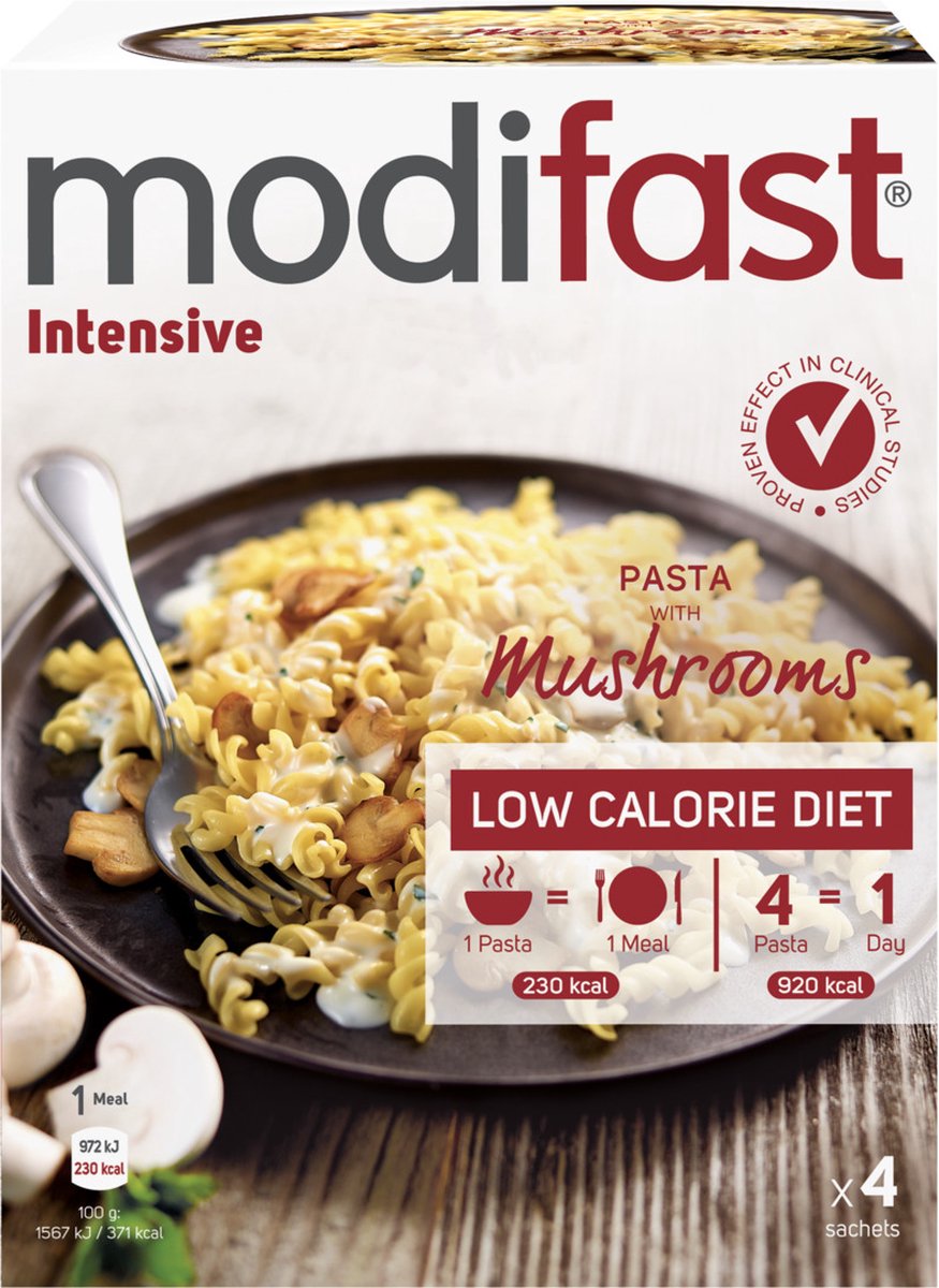 Goedkoopste Modifast Intensive Pasta mushrooms LCD 4X62G
