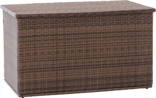Rotan Opbergbox XL - 125cm bruin - Tuinkussenbox - Waterdicht - Met deksel - Voor binnen & buiten - Tuinbox