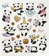 Stickers, panda's, 15x16,5 cm, 1 vel