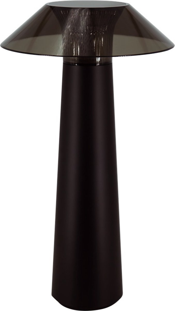 Far LED tafellamp, oplaadbaar met ingebouwde accu, 1,6W, 170 lumen, dimbaar, IP44, zwart kunststof, 282 x 158 mm