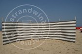 Strand Windscherm Taupe - Wit - 6 meter Sterk Dralon met 2 Delige Houten Stokken 180 cm - Inclusief houten hamer