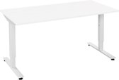 Instelbaar bureau (in hoogte verstelbaar) - wit blad - wit onderstel - 200 x 80 - NIEUW - height adjustable desk - gaming desk - computertafel - thuiswerken