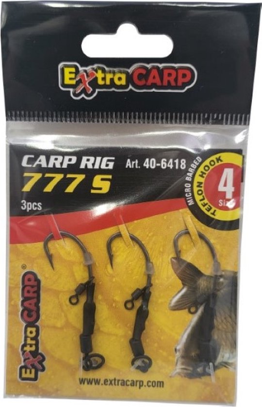 Foto: Exc spinner rig 777 w swivel haakmaat 8 3 stuks met rig swivel karper onderlijn ronnie rig