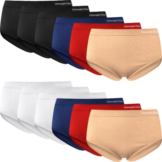 Gianvaglia - slips pour femmes - slips confort élastiques en microfibre sans couture - pack de 12 couleurs mélangées - XL/3XL