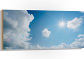Hout - Felle Zon door Sluierbewolking - 100x50 cm - 9 mm dik - Foto op Hout (Met Ophangsysteem)