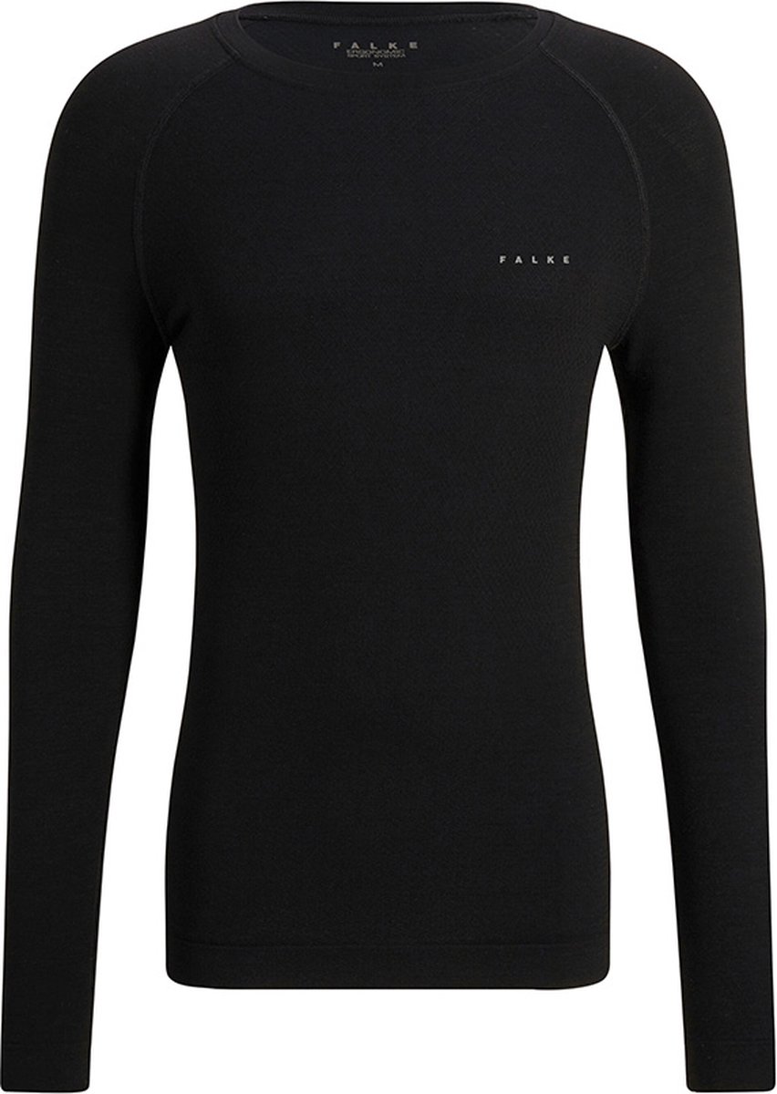 FALKE heren lange mouw shirt Wool-Tech Light - thermoshirt - zwart (black) - Maat: L