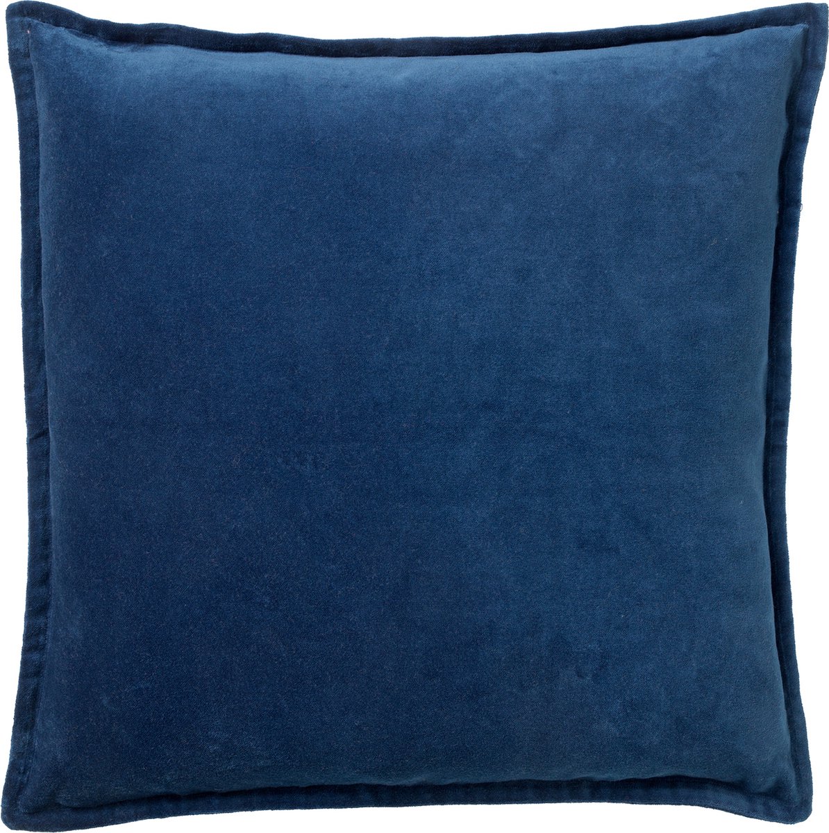 Dutch Decor CAITH - Sierkussen 50x50 cm - 100% katoen velvet - Insignia Blue - donkerblauw - Inclusief binnenkussen - Luxe kussens voor woonkamer & bank