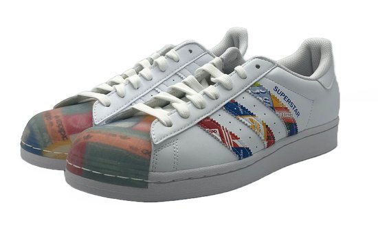 Adidas superstars - GX2717 - FTWWHT - blue - orange - maat 42