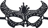Miresa - Masker Sexy Duiveltje - Gala Verkleedmasker Halloween - Sexy 18+ - Zwart - Kant - MM008