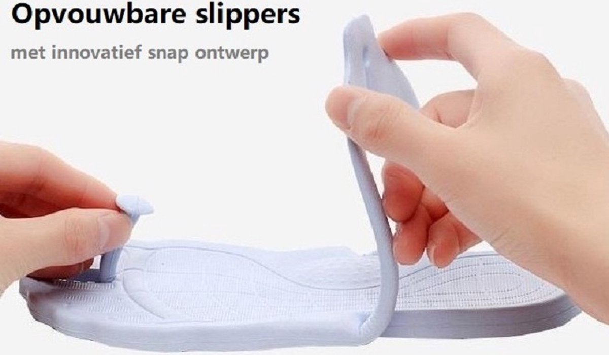 Wiwi Home Life - Slippers - Maat 37-38 - Reisslippers - Traveling slippers - Opvouwbare - Foldable - On the go - Sandaal - Sandals - Strandslipper - Ruimtebesparende - Space saving - Gemakkelijk - Convenient voor verpakking - Anti-slip - Blauw