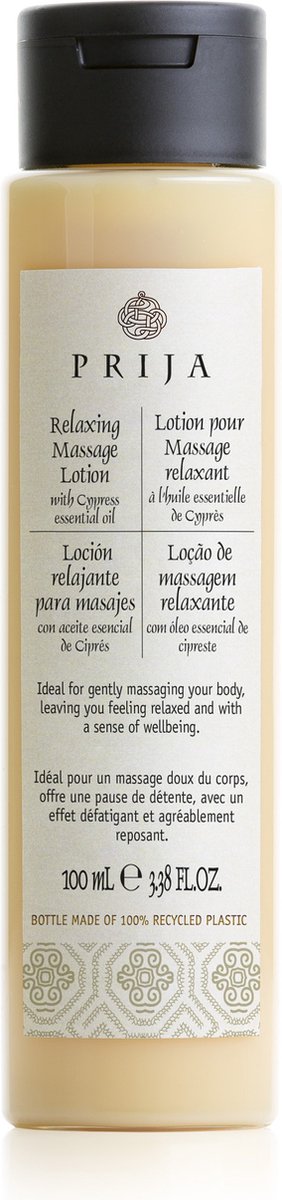 Goedkoopste PRIJA Ontspannende massagelotion Voedende cipresolie VEGAN, 380 ml