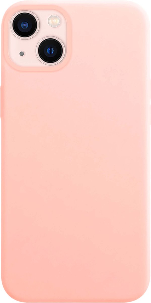 Telefoonglaasje Hoesje Geschikt voor iPhone 13 Mini - Siliconen - Roze - Beschermhoes - Case - Cover