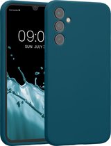 kwmobile telefoonhoesje geschikt voor Samsung Galaxy A34 5G - TPU backcover met siliconen coating - Smartphone case in mat petrol