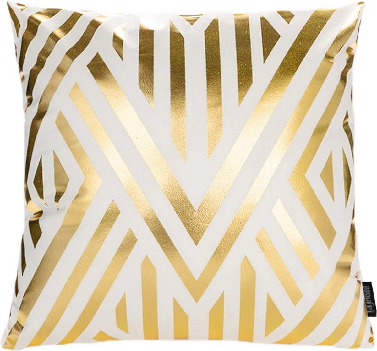 Gek op Kussens! Sierkussen Musa Geometric | 45 x 45 cm | Katoen/Polyester Goud-Wit