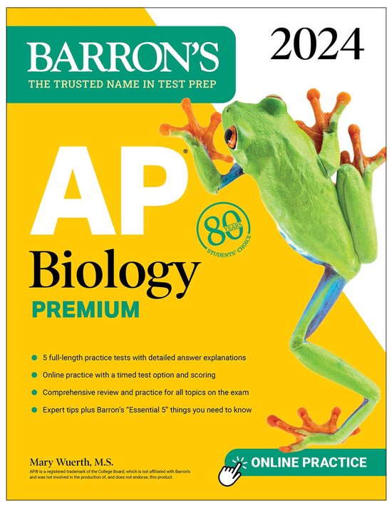 Barron's AP AP Biology Premium, 2024 5 Practice Tests + Comprehensive