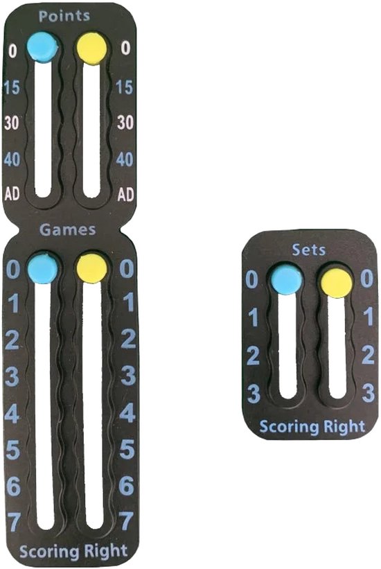 Scoring Right Scorebord - Tennis & Padel Scorebord - Plakbaar Scorebord - Hoogwaardige Kwaliteit - 1,9 Gram - Zwart - Scoring Right