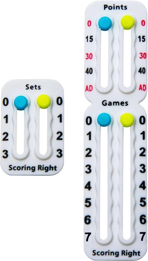 Scoring Right Scorebord - Tennis & Padel Scorebord - Plakbaar Scorebord - Hoogwaardige Kwaliteit - 1,9 Gram - Wit