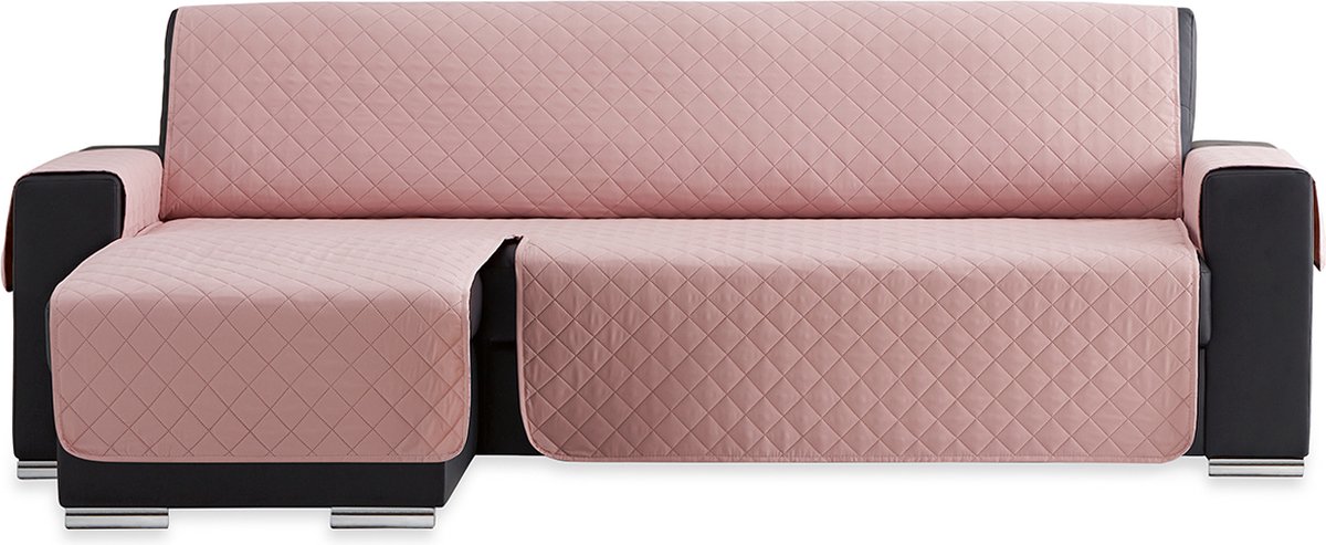 Belmarti® Bankbeschermer Duo Chaise Longue 240cm breed - Roze – Gevoerde stof voor extra comfort en duurzaamheid – Ideaal voor gezinnen met huisdieren – Premium kwaliteit