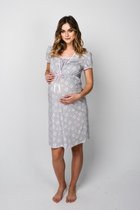 Italian Fashion | Noelia| zwangerschaps hemd | katoen | grijs XXL