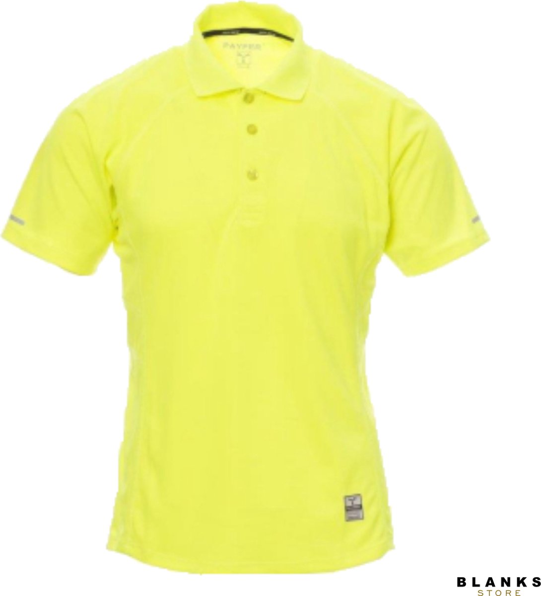 Payper Training: Sportief Polo Shirt Heren met Korte Mouwen - Fluoriserend Geel - L