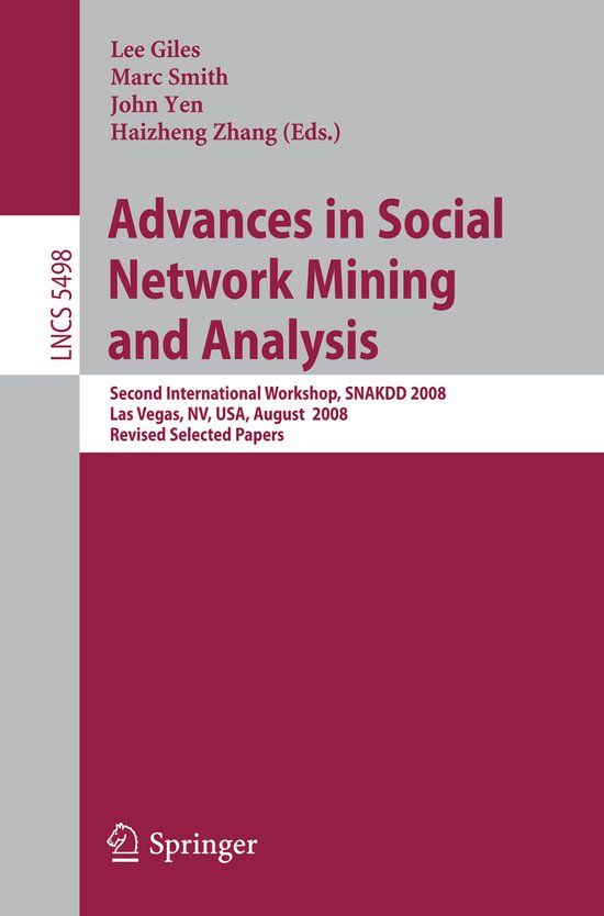 Advances in Social Network Mining and Analysis - cover