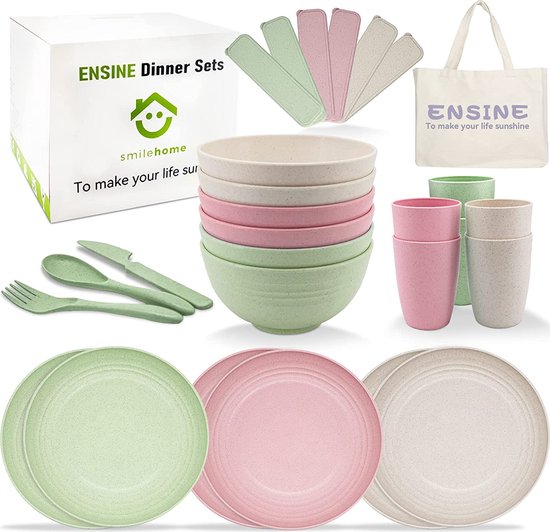 44-delig kunststof servies, ENSINE premium picknick servies