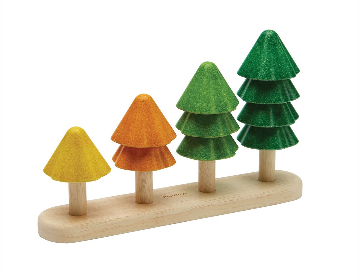 PlanToys Houten Speelgoed Bomen sorteren en tellen.