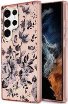 Guess Flower Back Case - Geschikt voor Samsung Galaxy S23 Ultra (S918) - Roze