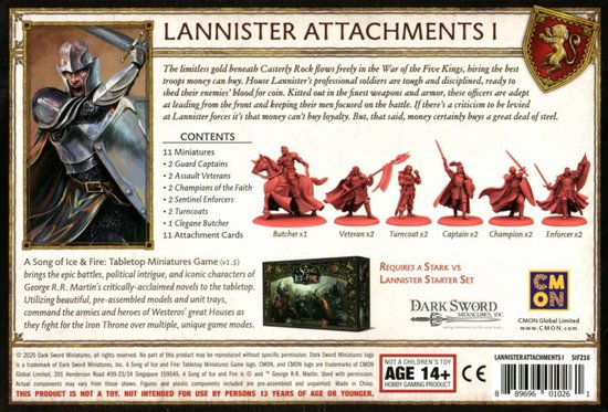 Afbeelding van het spel A Song of Ice & Fire - Tabletop Miniatures Game - Lannister Attachments I