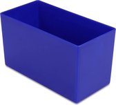 Sorteerbakje, materiaalbakje, inzetbakje, onderdelenbakje. 10,8 x 5,4 x 6,3 cm (LxBxH). Kleur is Blauw. Verpakt per 10 stuks!