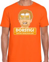 Bellatio Decorations Oranje Koningsdag t-shirt - dorstig - kouwe pils - Willem XXL