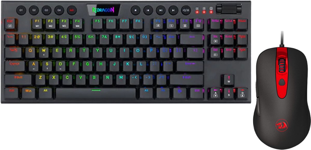 Redragon Comfort Pro Gaming Set - RGB Toetsenbord en Muis - TKL toetsenbord - hoge kwaliteit set - AIr Craft Grade Aluminium - M703 & K622