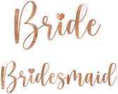 Partydeco - Glas stickers Bride - Bridesmade Rose Gold