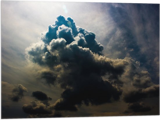 Vlag - Donkere Wolken voor de Zon - 80x60 cm Foto op Polyester Vlag