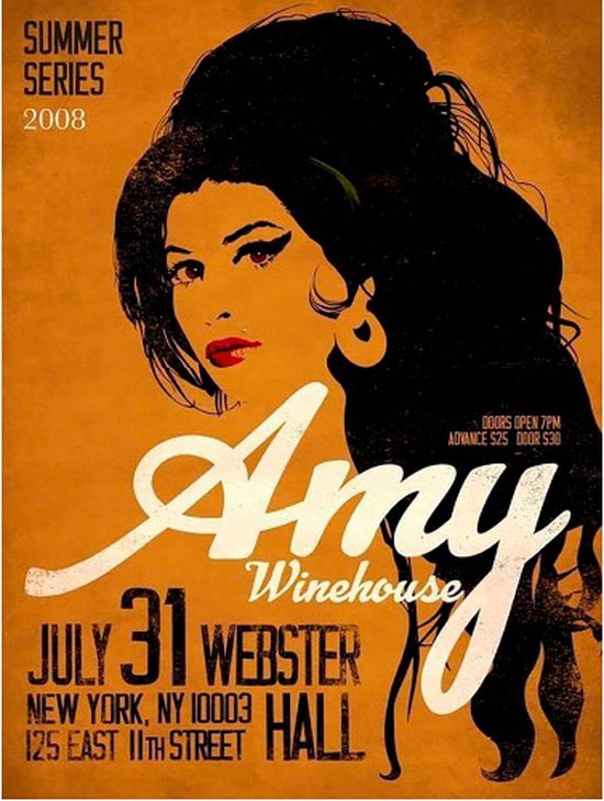 Signs-USA - Concert Sign - metaal - Amy Winehouse - 20x30 cm