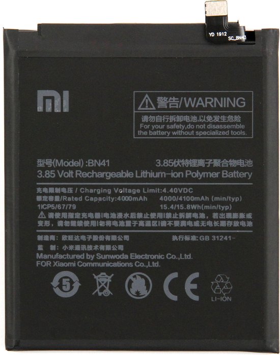 MF Xiaomi Redmi Note 4 Battery, Batterij, Accu BN41 inclusief gereedschap |  bol.com