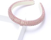 Juwelen Diadeem Roze - Dames diadeem met strass - Elegante haaraccessoires hoofdband met rhinestonesJ