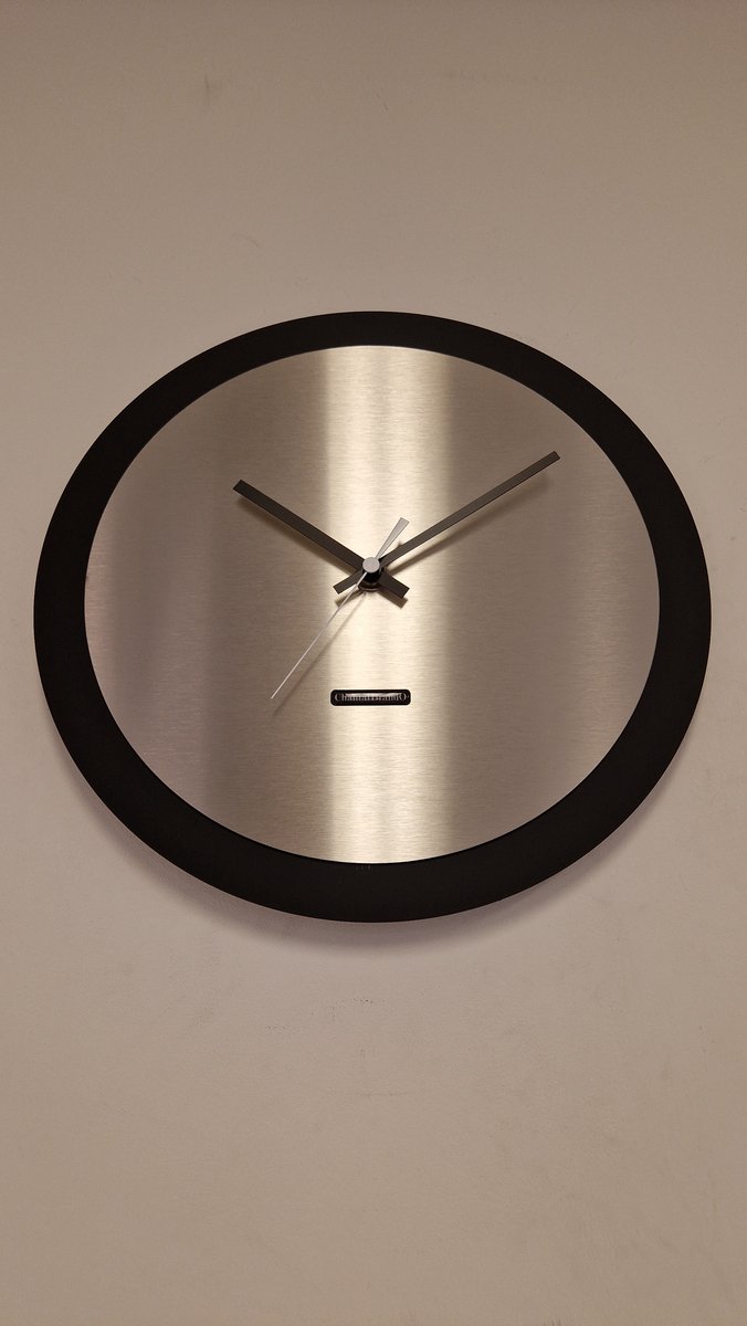 Wandklok ChantalBrandO MISTRAL BLACK & RVS -- MODERN DESIGN