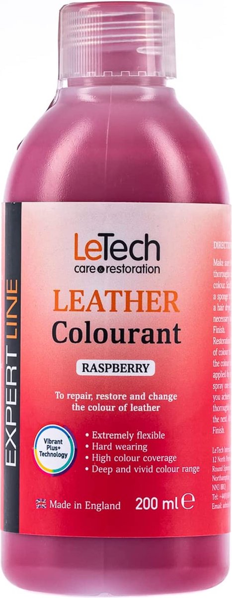 LeTech Leather Colorant RASPBERRY - FRAMBOOS (100ml) - leerverf - lederverf - sneakerverf