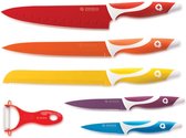 SWISS Q CERAMIC - Set de Couteaux en céramique - 6 pièces - Coloré - avec coffret cadeau - couteau à découper - couteau de chef - couteau à pain - couteau à découper - éplucheur