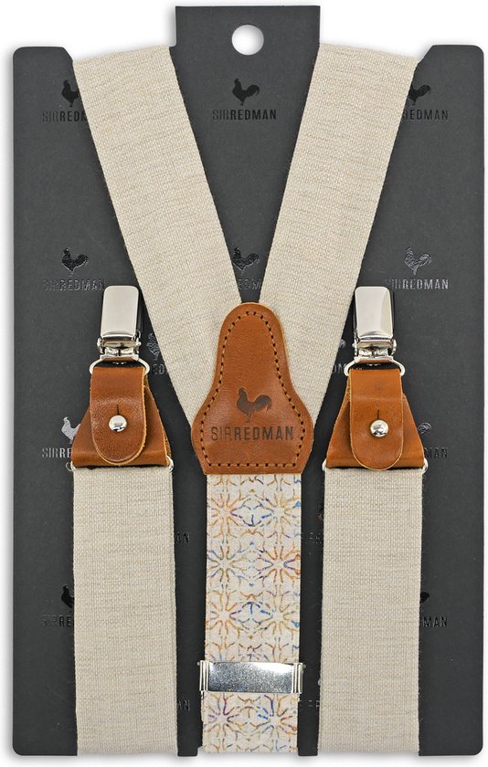 Sir Redman - bretelles de luxe - 100% made in NL, - Gracefull Groom sand - couleur sable