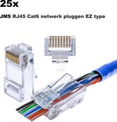 Connecteurs de montage à sertir RJ45 pour câble réseau CAT6 (fixe/flexible) 25 pièces (JMS-EZ)