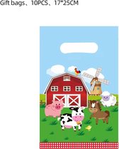 Uitdeelzakjes dieren - 10 stuks - Traktatie zakjes voor Uitdeelcadeautjes - verjaardagzakjes boerderij - verjaardag boerderij - uitdeelzakjes dieren - uitdeelzakjes verjaardagsfeestje - Uitdeelzakjes Kinderfeestje - Verjaardag boerderij